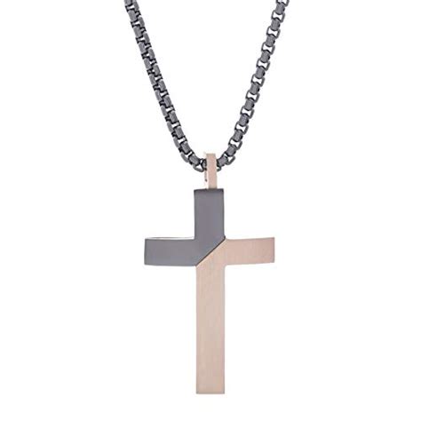 steve madden silver-tone stainless steel men's box cross pendant necklace|steve madden accessories.